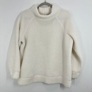 Haven Well Within Cream Sherpa Mock Neck Pullover Sweatshirt Cozy Loungewear